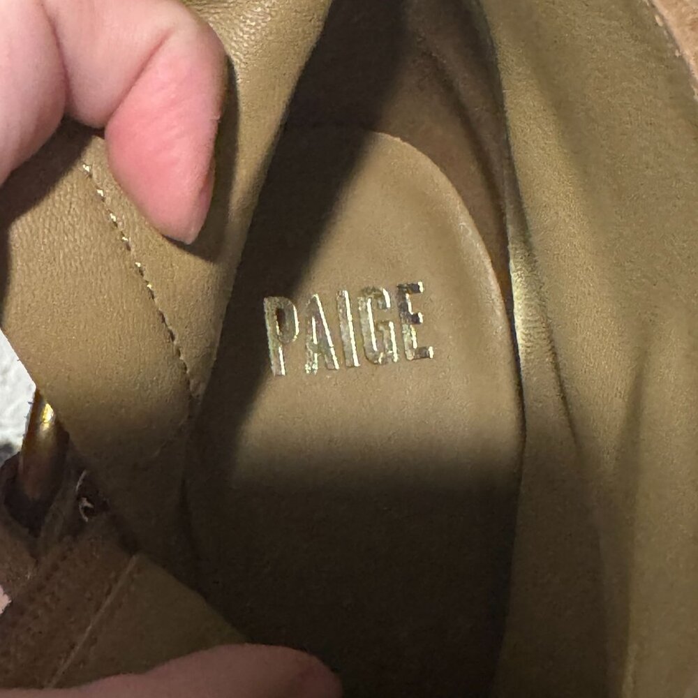 Paige Edie Ankle Boots Womens Brown Suede Leather Square Toe Bootie, Size 9 NWOB - Picture 8 of 10